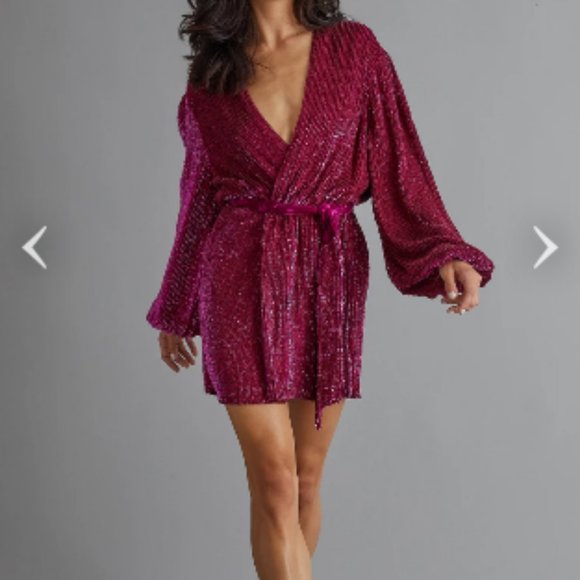 robe rose sequin